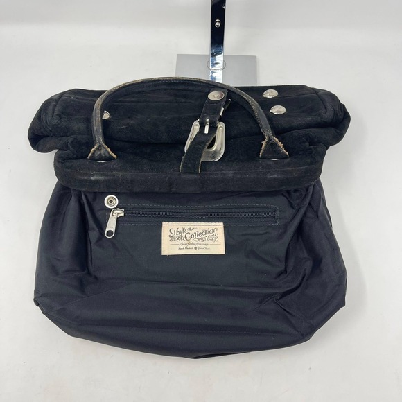 Circle Y Sibyls Collection Western Satchel Black Suede Leather Silver Buckle NFR - Picture 10 of 10